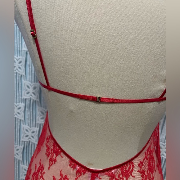 Victoria Secret Very Sexy Red Sheer Lace Babydoll Lingerie - Picture 8 of 11